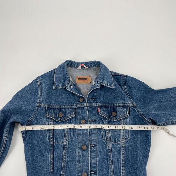 Vintage Levi's Denim Jean Trucker Jacket Womens Size XS Made in Great Britain - Picture 10 of 11